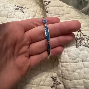 Blue opal cuff